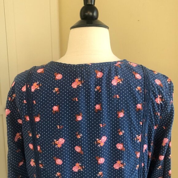 Matilda Jane Prairie Peplum Floral Top Long Sleeve Medium - Picture 7 of 7